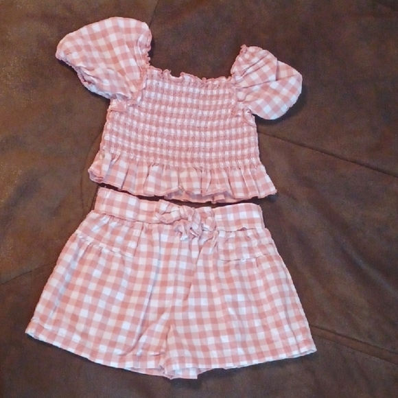 Wonder Nation Pink and White Gingham Matching Set - Picture 1 of 9